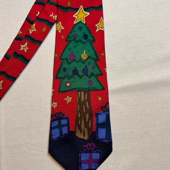 Save The Children Collection Men's Neck Tie - "The Power Star Tree" - Christmas - Picture 4 of 4